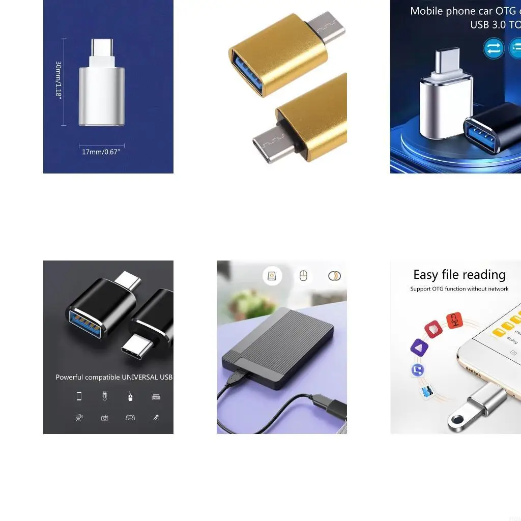 193A USB Type C to USB A Female Adapter Portable Type-C Adapter for Laptops, Chargers