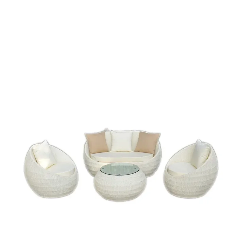 

Outdoor furniture rattan chair sofa courtyard balcony imitation rattan three-person living room creative leisure villa hotel