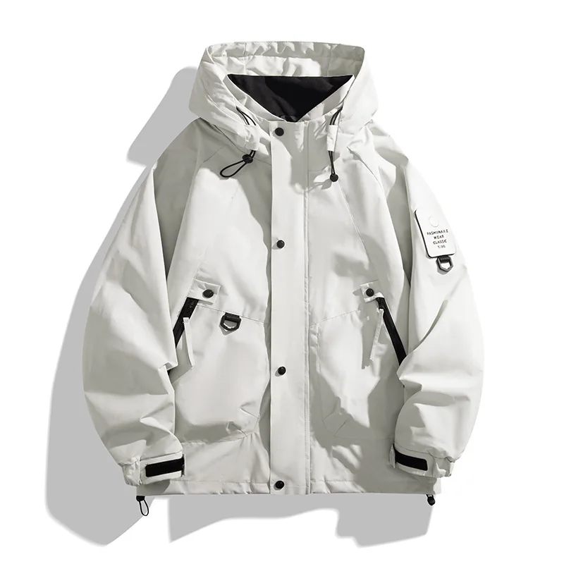 

Couple Outdoor Jackets Spring Autumn Waterproof Windproof Mountaineering Suits Hooded Cargo Sports Casual Multi Pocket Coat