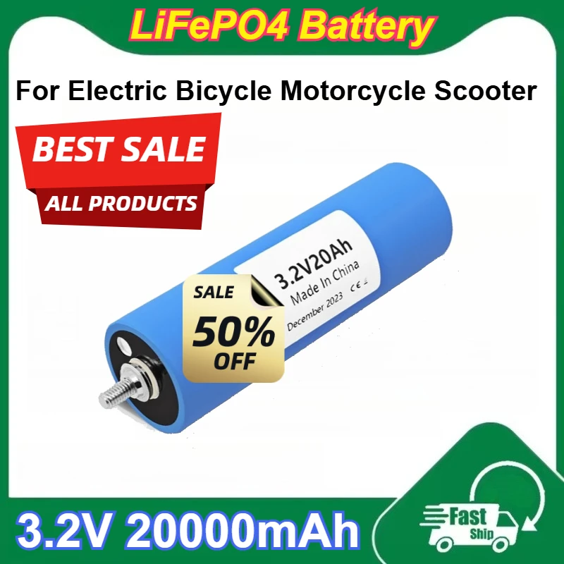 

40135 3.2V Rechargeable Cylindrical LiFePO4 Battery 20000mAh Large Capacity for Electric Bicycle Motorcycle Scooter Batteries