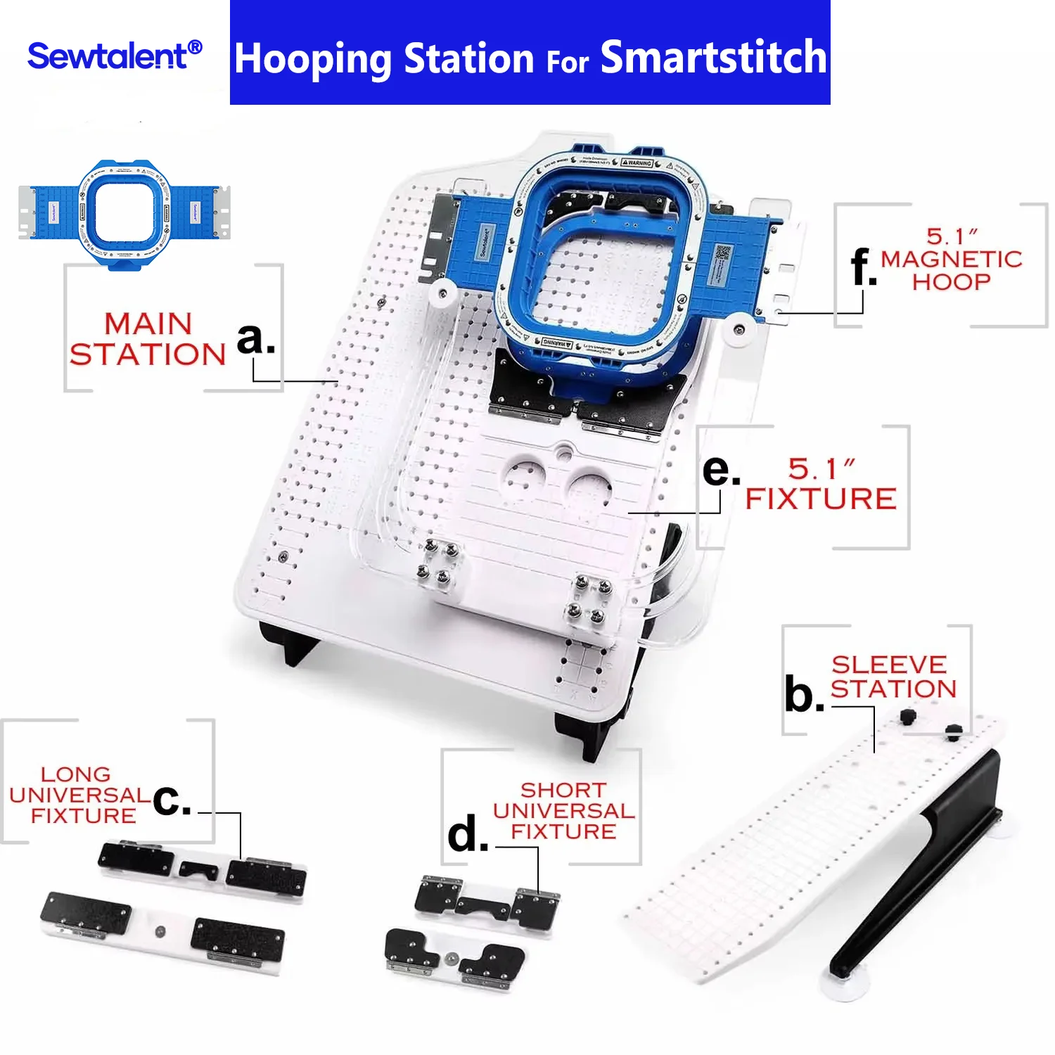 Smartstitch S1001 S1201 S1501 2head 4 head Embroidery Machine with Sewtalent Magnetic Mighty Hoop Master Hooping station kit