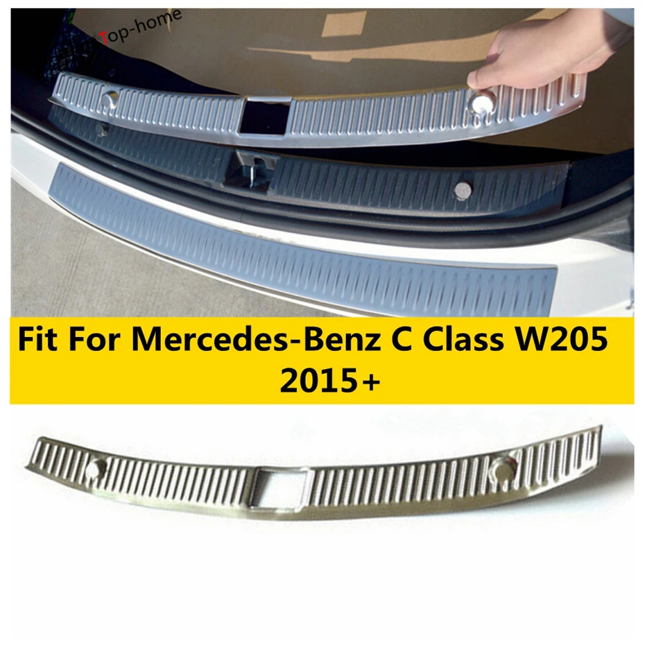 

Stainless Steel Inner / Outer Rear Bumper Sill Plate Cover Trim For Mercedes-Benz C Class W205 2015- 2021 Interior Accessories