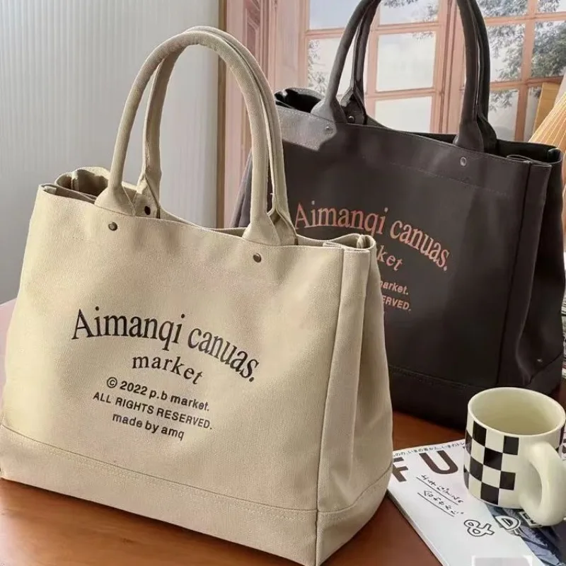 

Canvas Tote Bags for Women Shoulder Bag Versatile Student Large Capacity Shopping Bags Class Bag for Girl Designer Bags Сумка