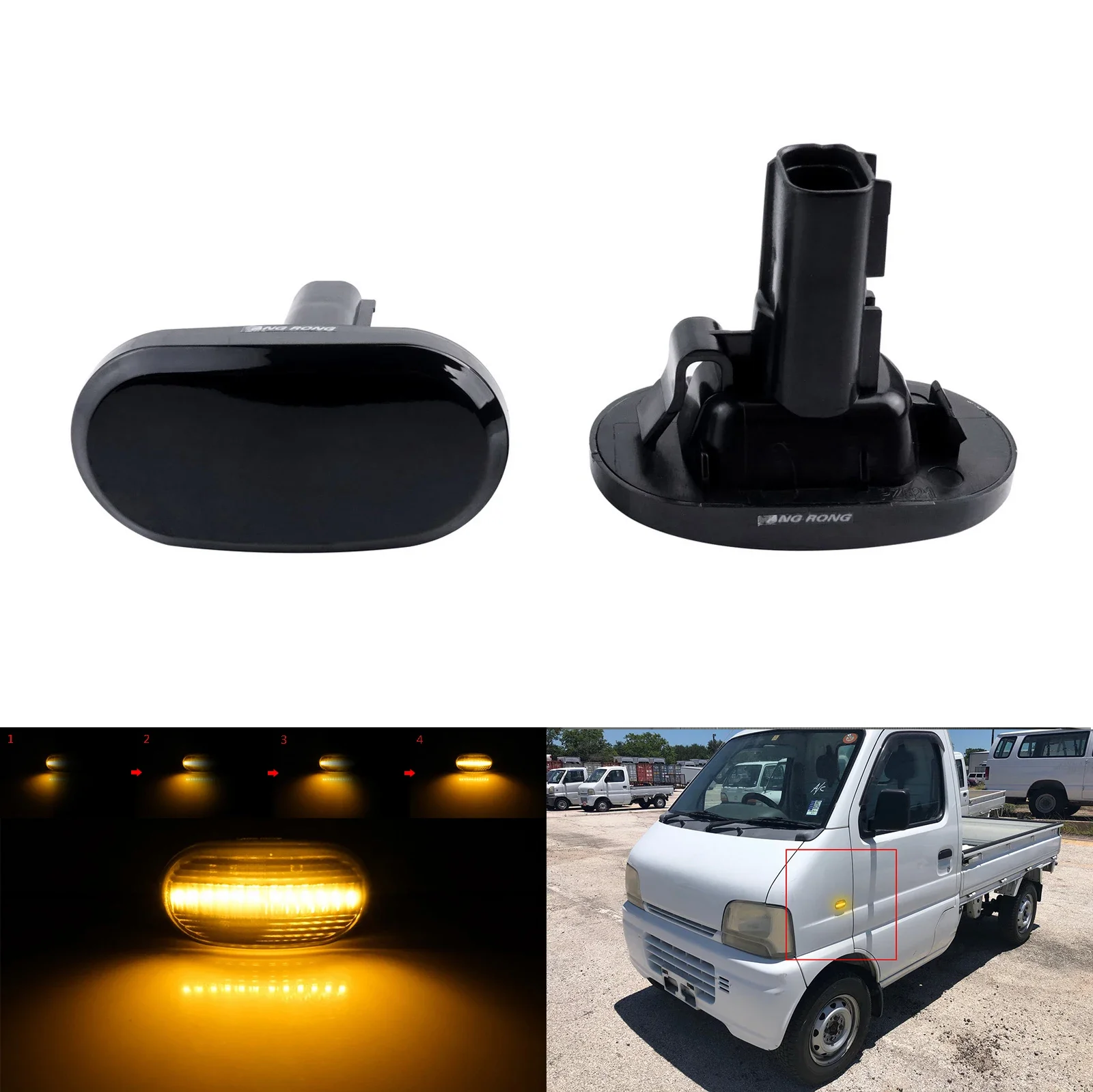 2x For Suzuki Wagon R+ Jimny Ignis Opel Agila A Subaru Justy MK3 Dynamic LED Side Indicator Repeater Turn Signal Light