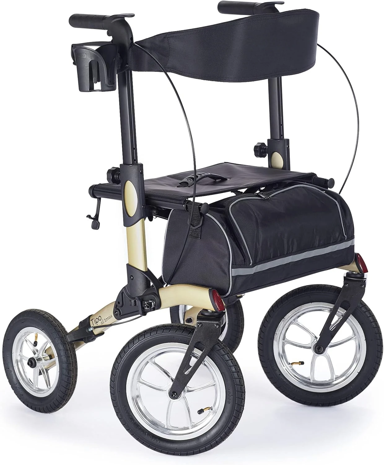 

Tipo Rolling Walker, Outdoor Wheeled Rollator with Extra Wide Seat and Brakes for Adults and Seniors, Easy