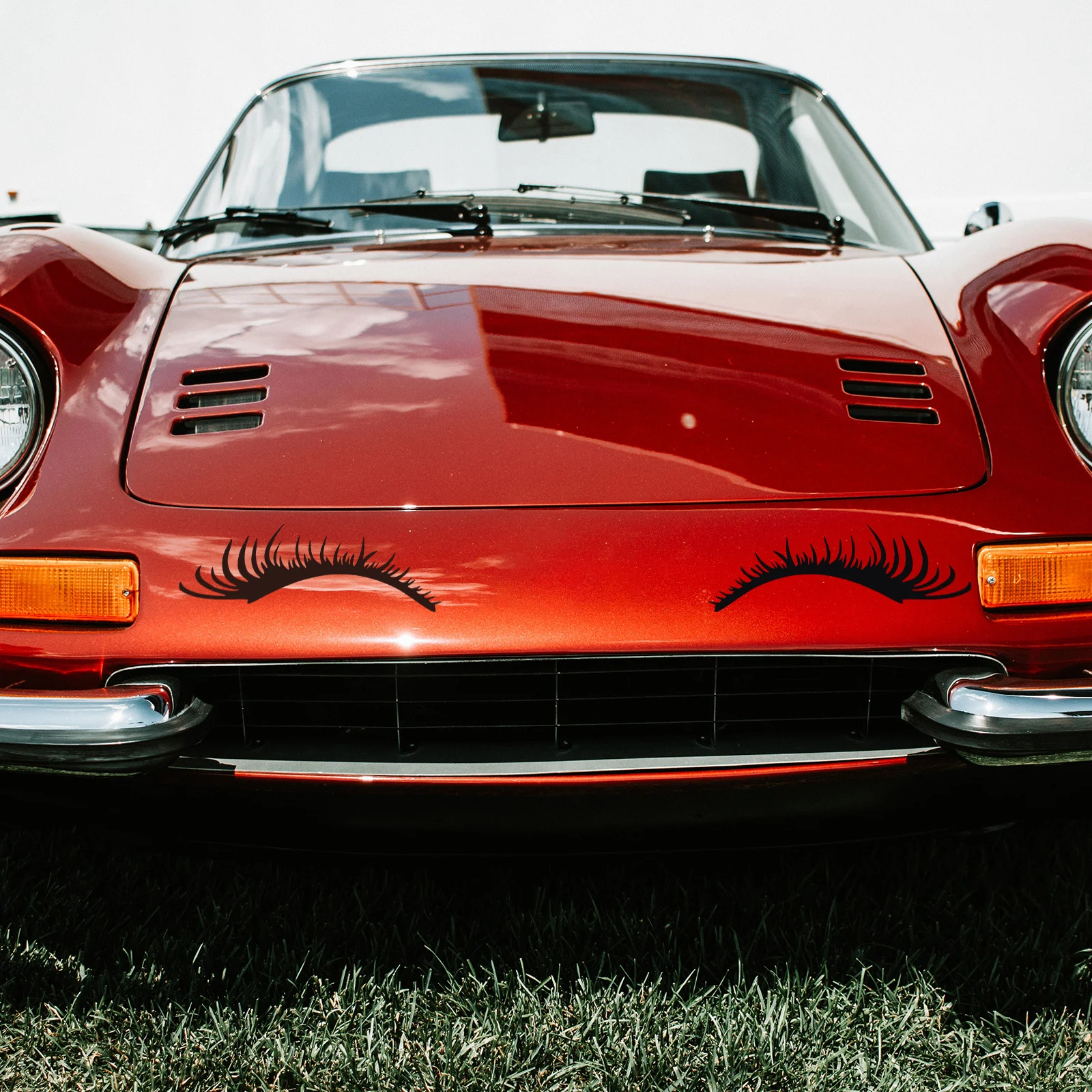 

2 Pairs Car Headlight Stickers Eyelash Durable PET Material Universal Fit Easy Installation Car Body Decal Auto Styling Vehicle