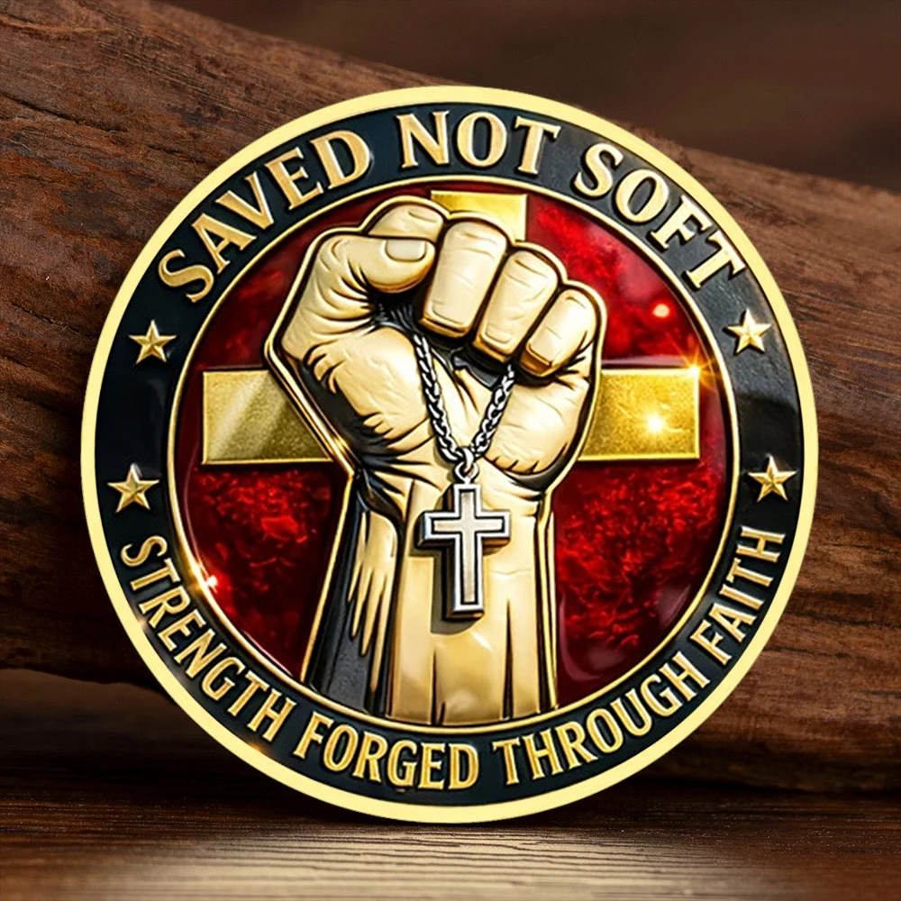 2D Strength and Belief Themed Gold Plated Commemorative Coin Fight The Good Fight Knight Collection Coin