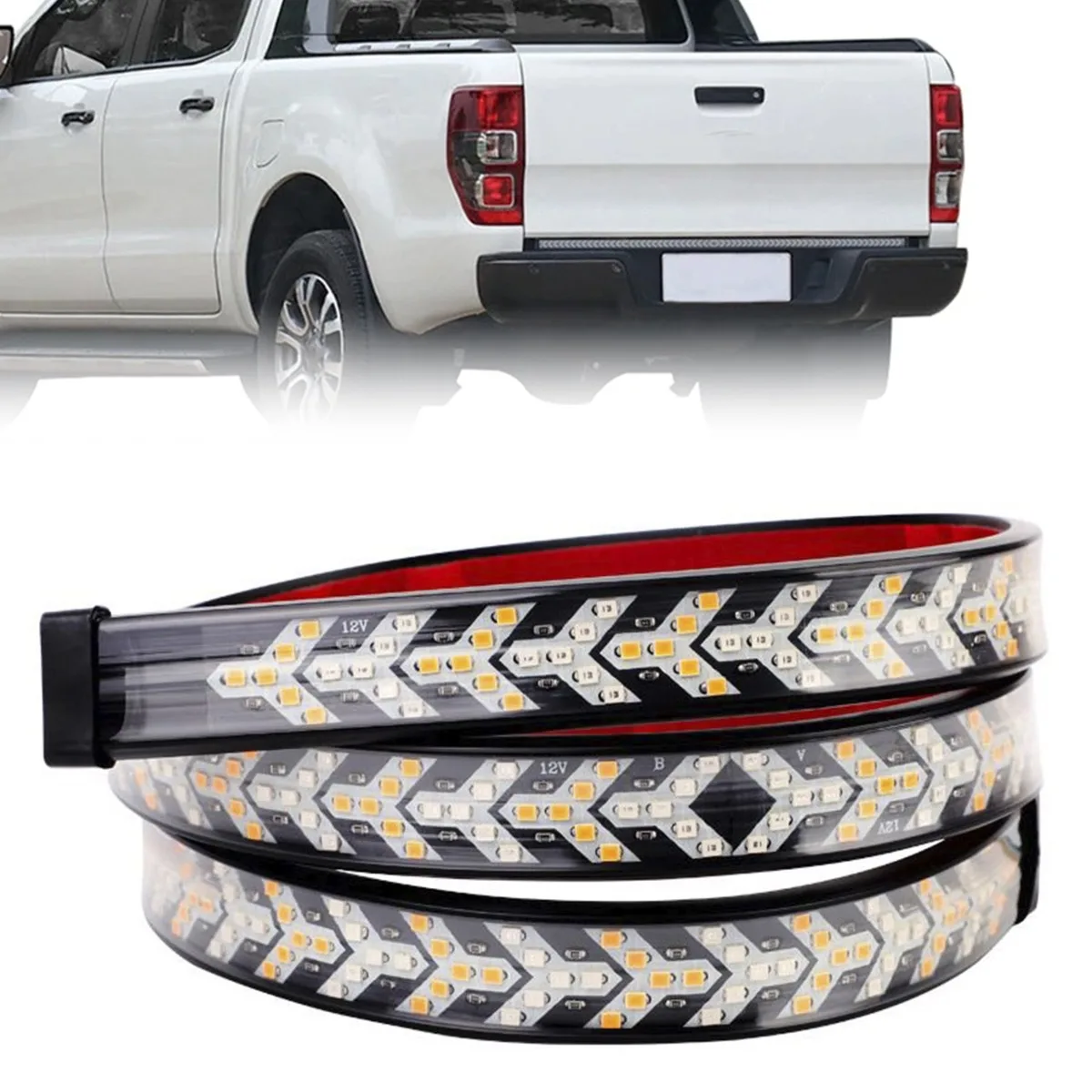 LED Tail Light Strip Flowing Turn Signal Fish Bone for Car Truck 1.5M` Replacement Accessories