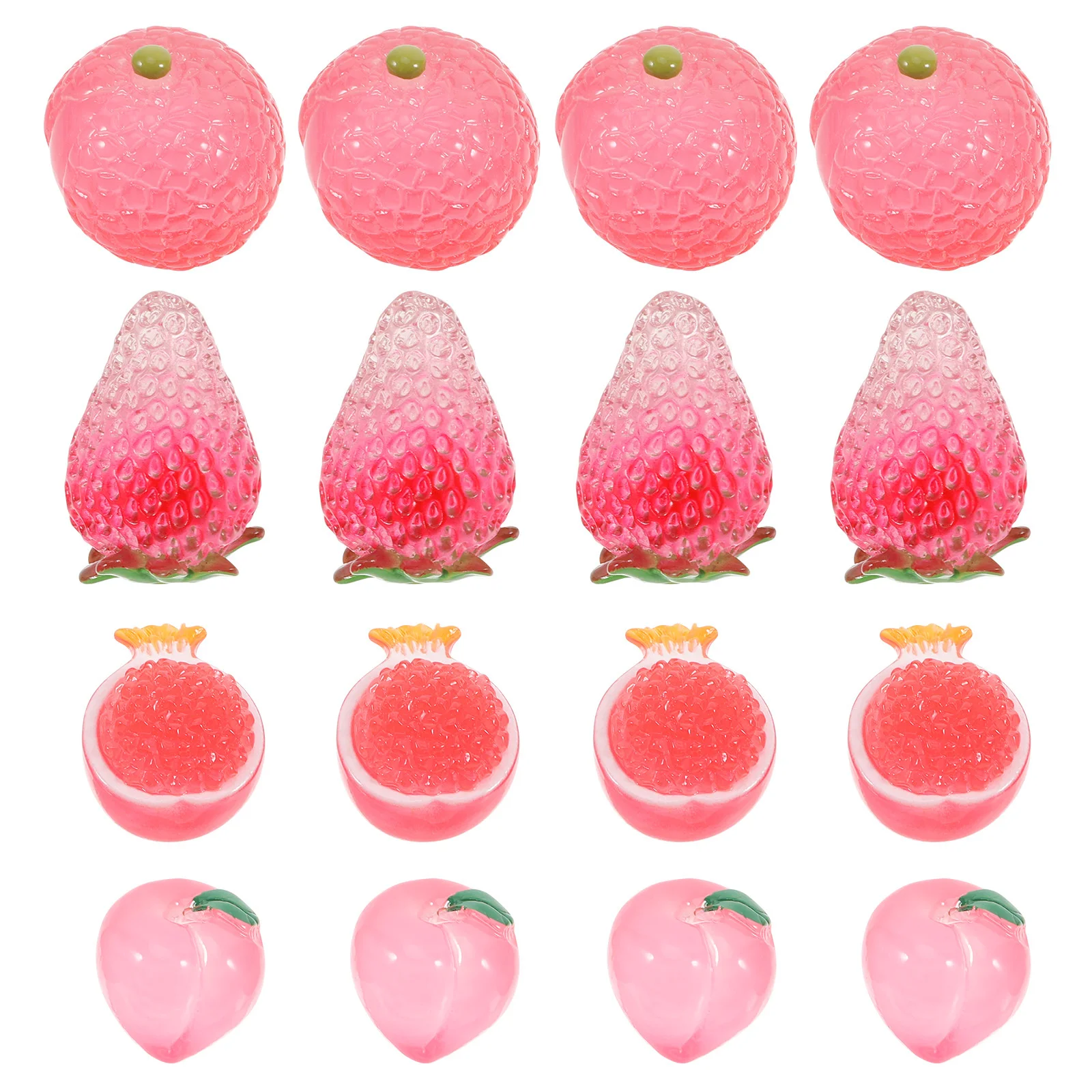 

16Pcs Mini Resin Fruit Luminous Ornaments Realistic Fake Small Fruit Decorations for DIY Crafts Photography Props Tabletop