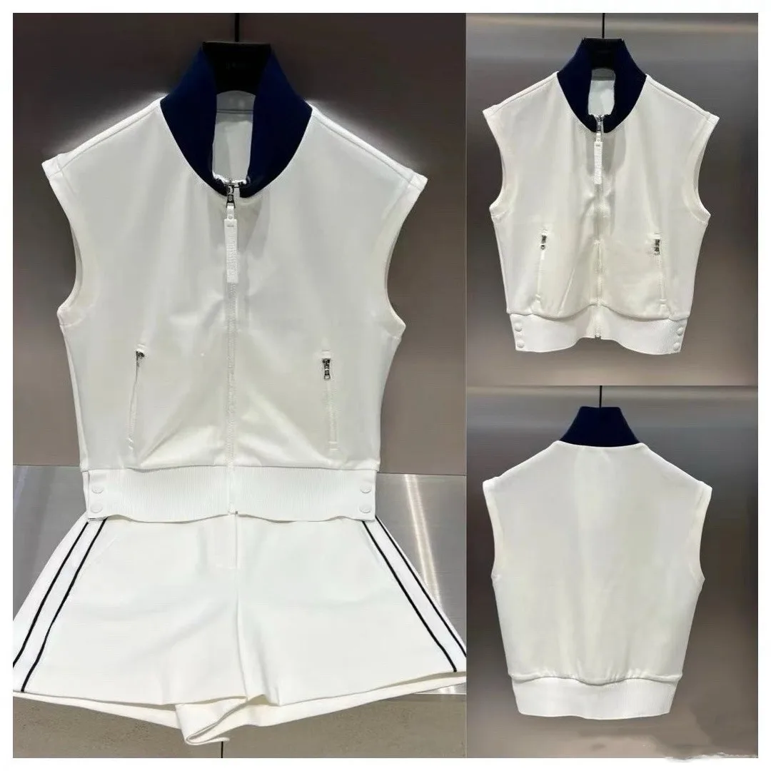 Women's Golf Vest 2026 Fall New Korean Style Stand Collar Fitted Waist Lightweight Breathable Quick Dry Outdoor Sports Soft