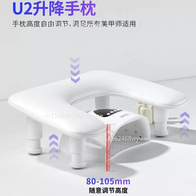Nail Hand Rest for Salon, Russian Luxury U2 Adjustable Tilting Butterfly Foldable Pillow, Soft Comfort Manicure Hand Cushion
