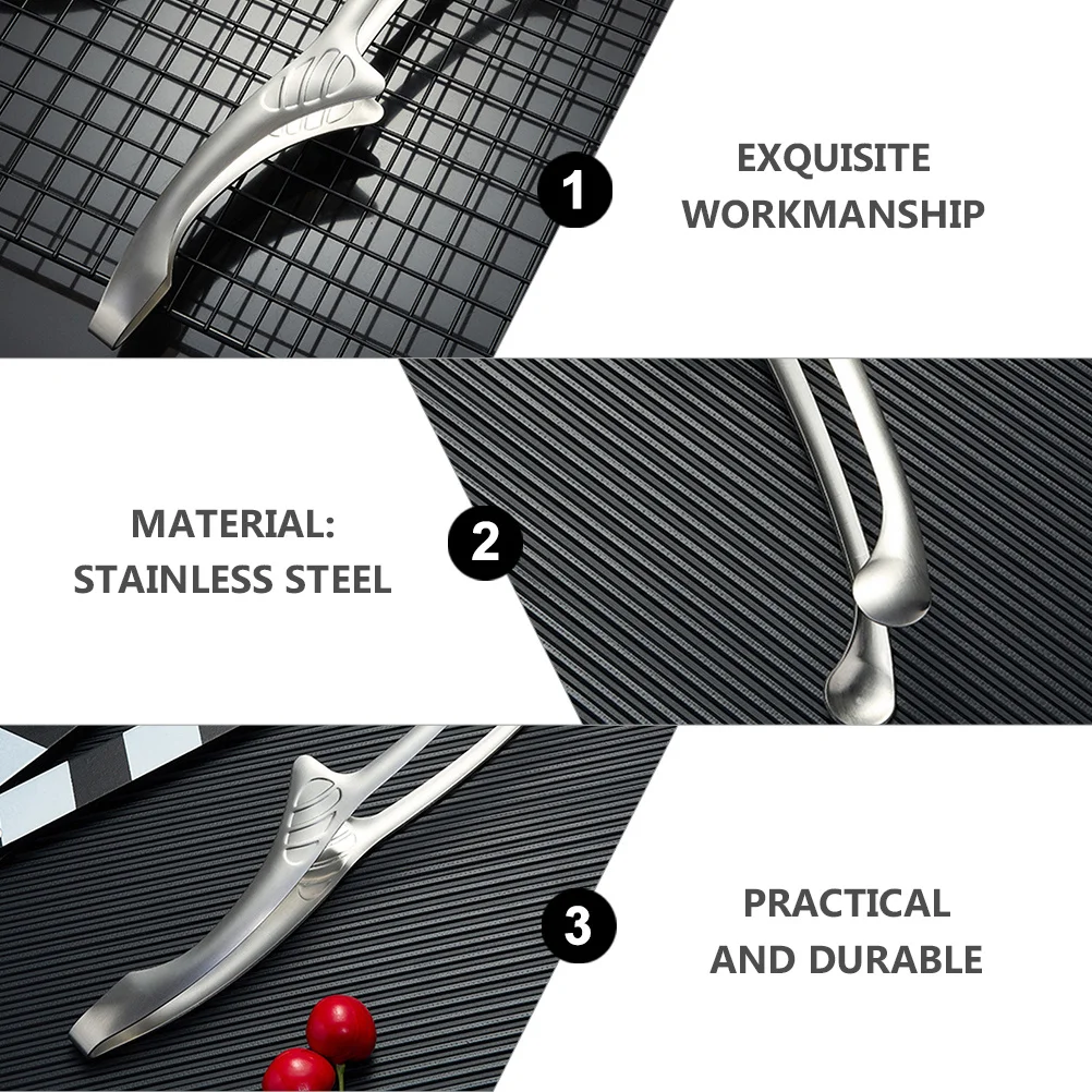 

2Pcs Anti-Scald Clamp Stainless Steel Food Clip for Barbecue Outdoor Picnic Grilling Steak Tong Kitchen Serving Tool Buffet