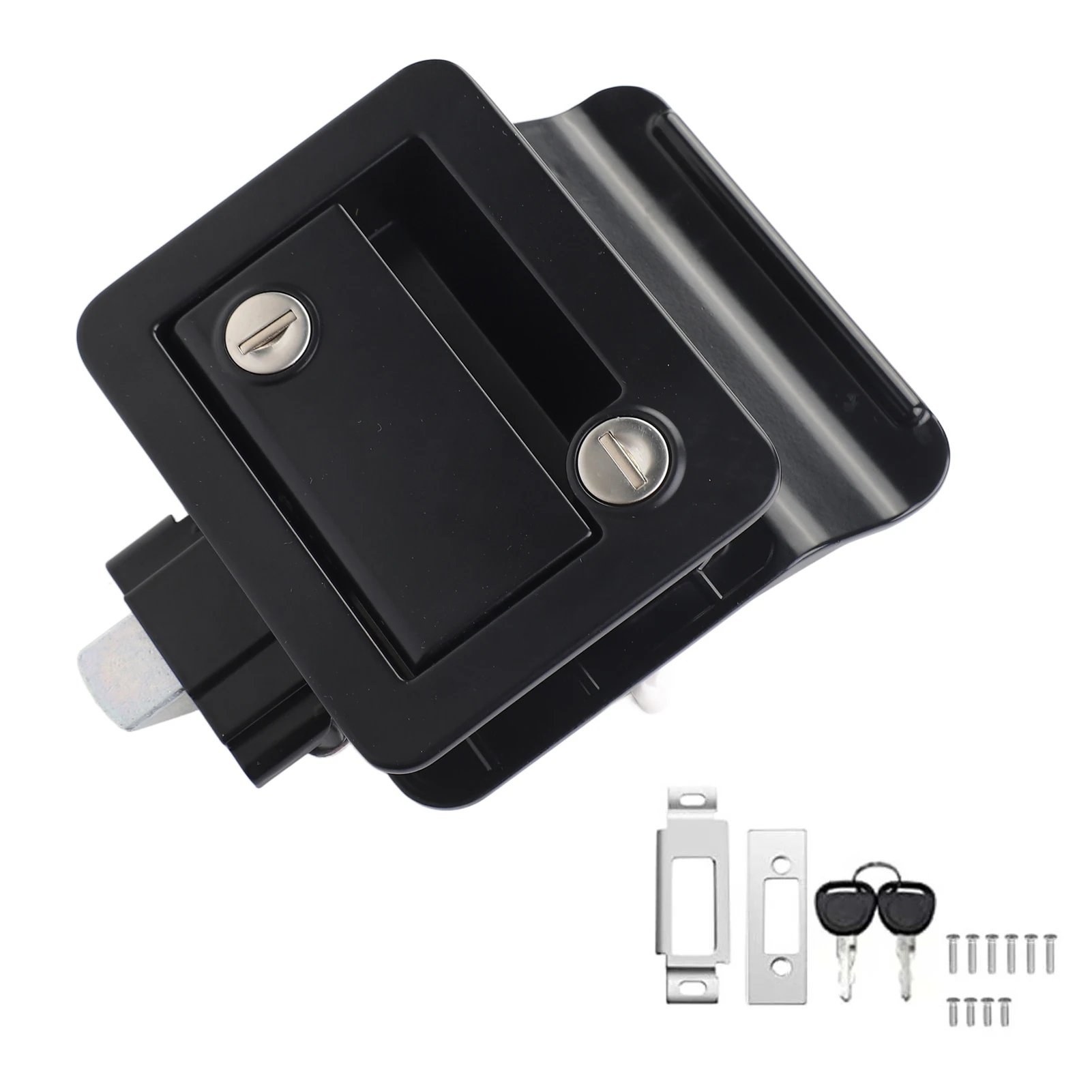 Fechadura de porta de rv, kit de substituição de trava de porta de entrada de liga de zinco com 4 chaves para trailer de viagem, campistas, caminhão rv, transportador de carga