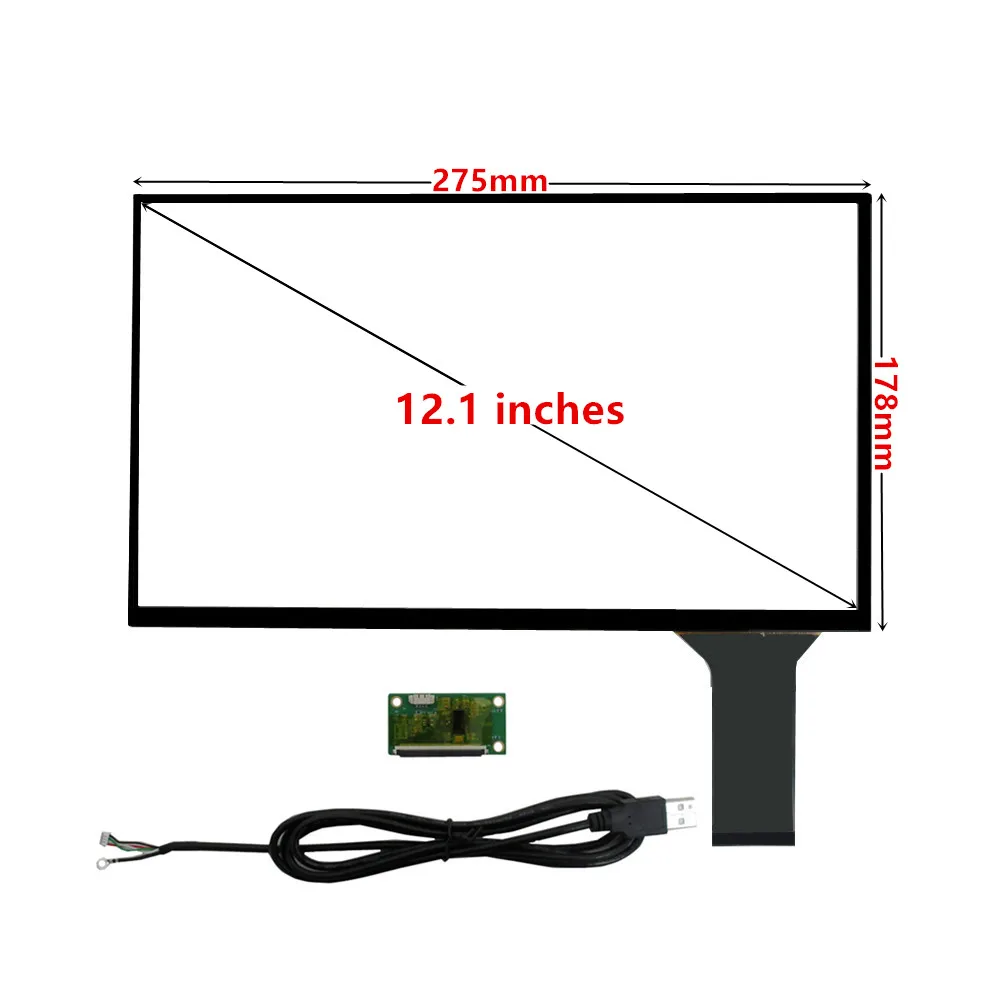 12.1 Inch 275mm*178mm Raspberry Pi Tablet PC Industry Capacitive Digitizer Touch Screen Panel Glass USB Driver Board