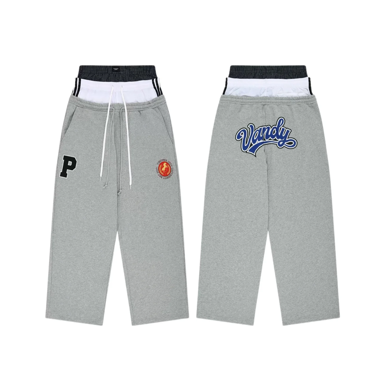 

Мужские свободные брюки с вышивкой на поясе, модные городские длинные брюки для подростков