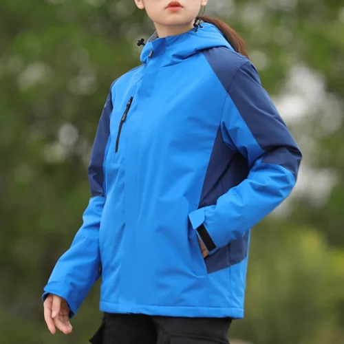 방수 기모 일체형 실버 여우 모피 재킷, 싱글 피스 세트 등산 캠핑 하이킹, 따뜻한 두꺼운 스키 작업복 