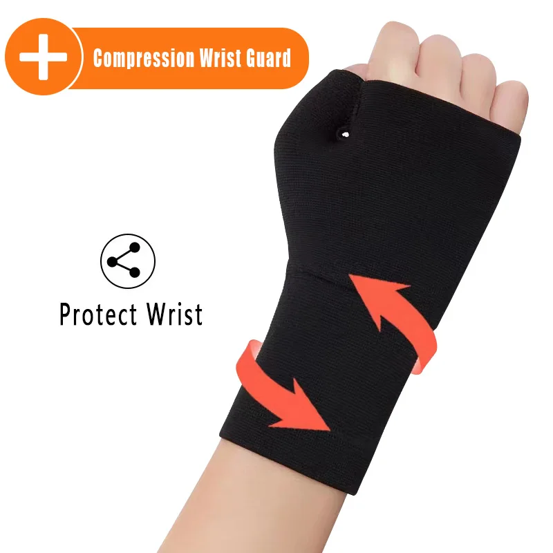 2pcs/Pair Medical Compression Arthritis Glove Men\'s Outdoor Workout Tenosynovitis Palm Bracer Safety Protection Sports Wristband