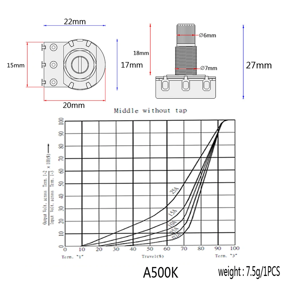 

b500k potentiometer guitar potentiometer guitar potentiometer 500k 500k potentiometer audio potentiometer