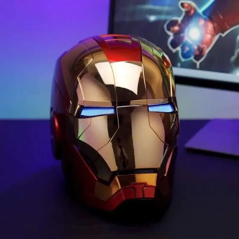 Autoking 1:1 Scale Sci-Fi Mecha Helmet Voice Control Led Light Electric Wearable Cosplay Prop Adult Christmas Collectible Gifts