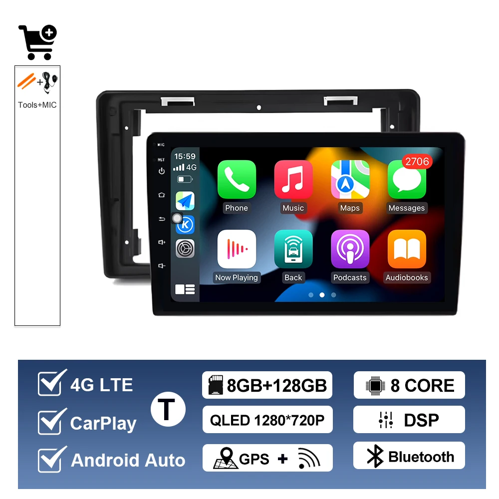 Voor Citroen C2 C3 2001 2002 2003-2010 Auto Multimedia Speler Android14 GPS Navigatie Auto Gereedschap DSP Stereo CarPlay QLED Scherm