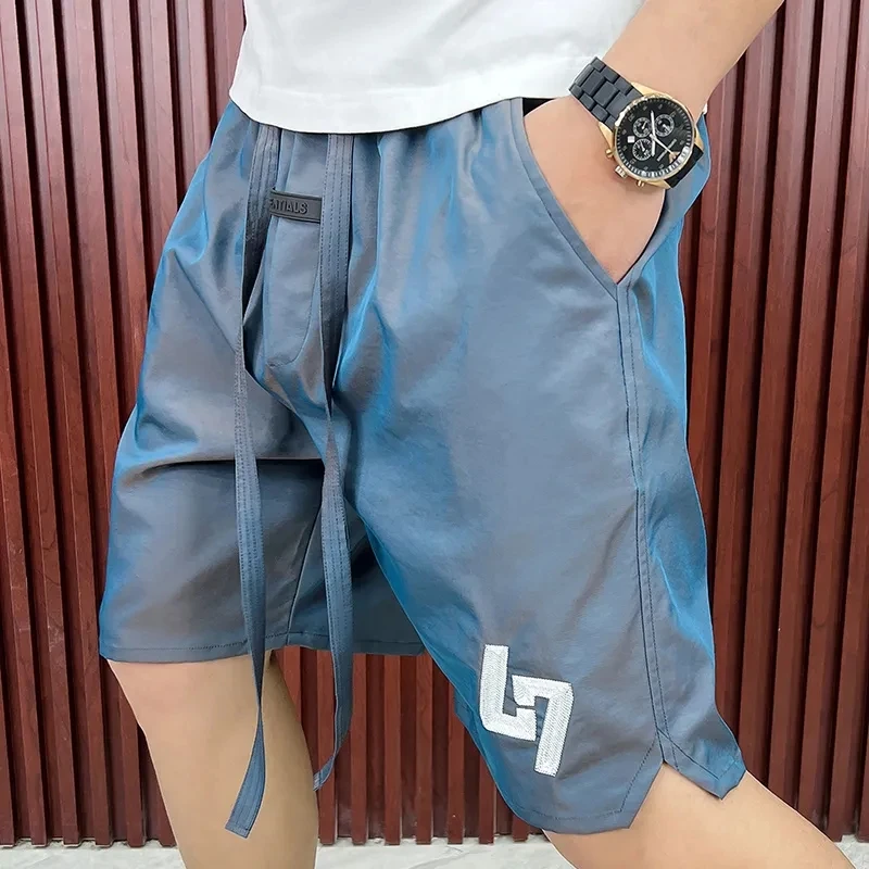 Pantalones cortos deportivos para hombre, ropa informal de verano de 5 cuartos, moda coreana, ropa de calle que combina con todo, novedad de 2024