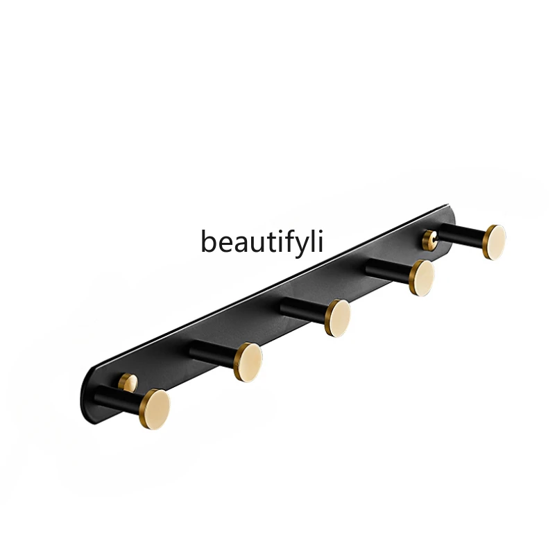 

Black Gold Bathroom Towels Hook Copper Clothes Hook Punch-Free Wall Hanging Affordable Luxury Style Bathroom Clothes