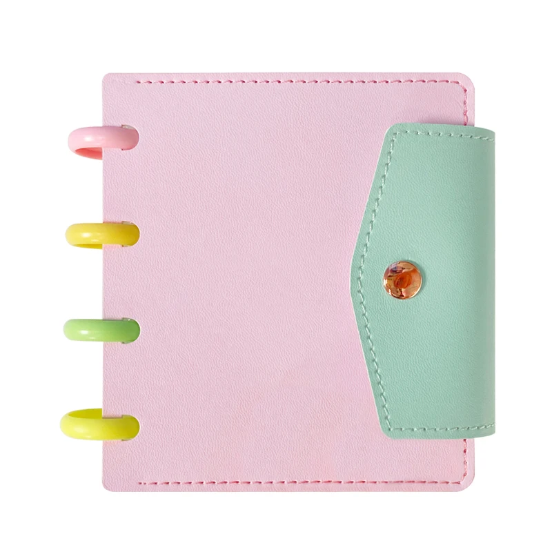 Mushroom Hole Binder Disc Bound 3 Inch Photocard Album with Transparent Pockets Planner Inserts Ring Binder Photo Album