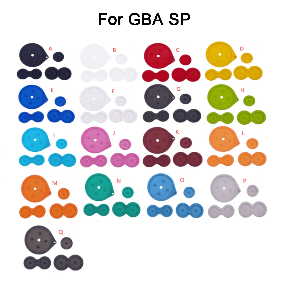 YuXi-Botones adhesivos conductores para SP Game Boy, controlador de repuesto, alfombrilla de goma conductora de silicona, almohadillas para llaves, botón, 1 Juego