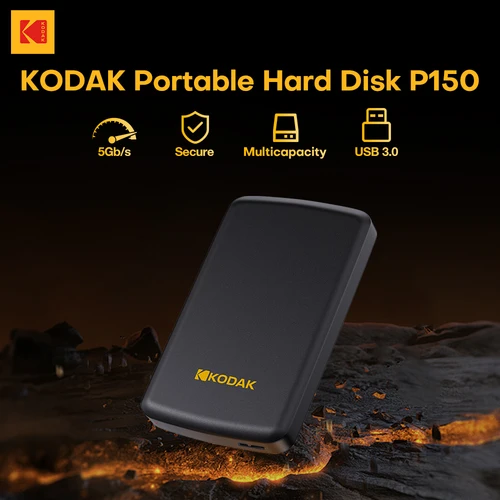Imagen 2 del producto Disco duro externo portátil Kodak HDD P150 5Gbps USB3.0, disco duro externo de 500G 1TB de gran capacidad de almacenamiento para PS4/Xbox/PC