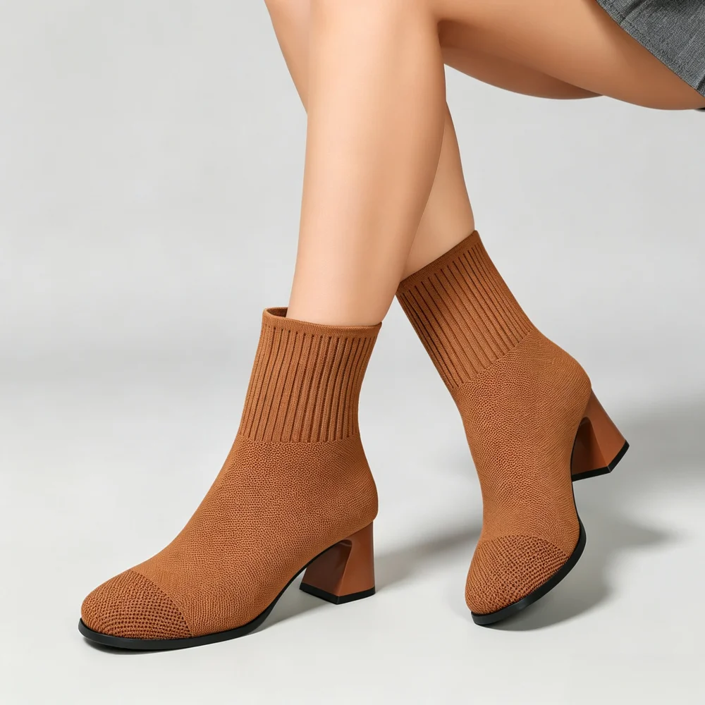 Women'S Fashion Socks - Bottines en tricot pour femmes, bout