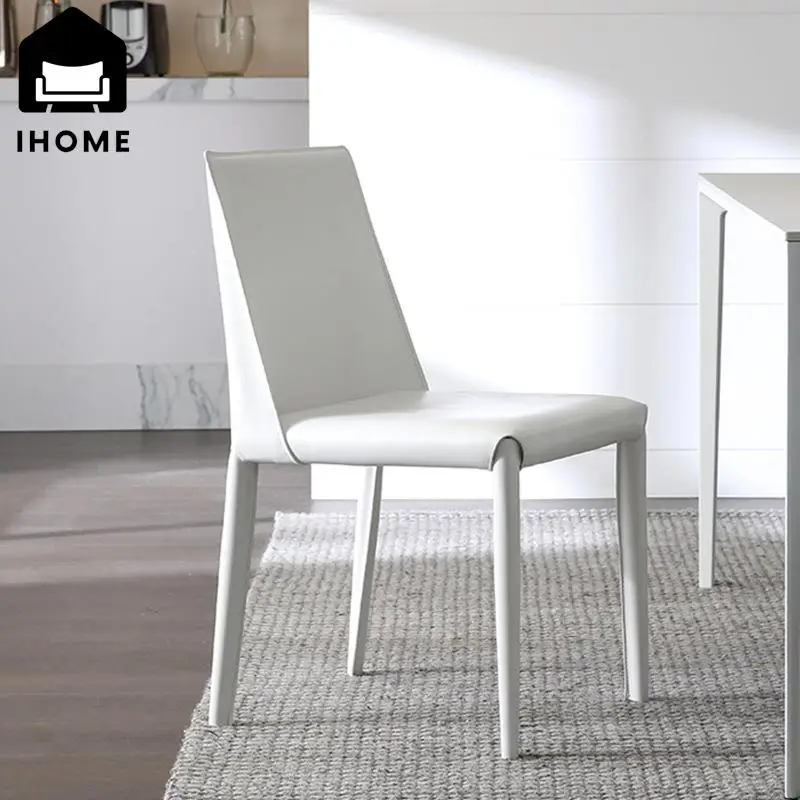 IHOME Simple Chair Dining Chair Home Modern Minimalist Small Apartment Restaurant Industrial Style Light Luxury Leather Chair