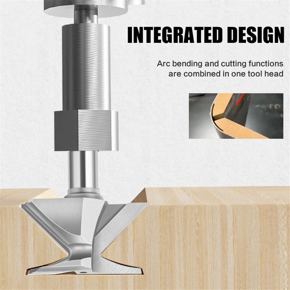 ABNJ Arc Bending Integrated Router Bit Forming Tool Arc Bending Router Bit for Wooden Door Wall Cabinet 1/4XR10 view 2