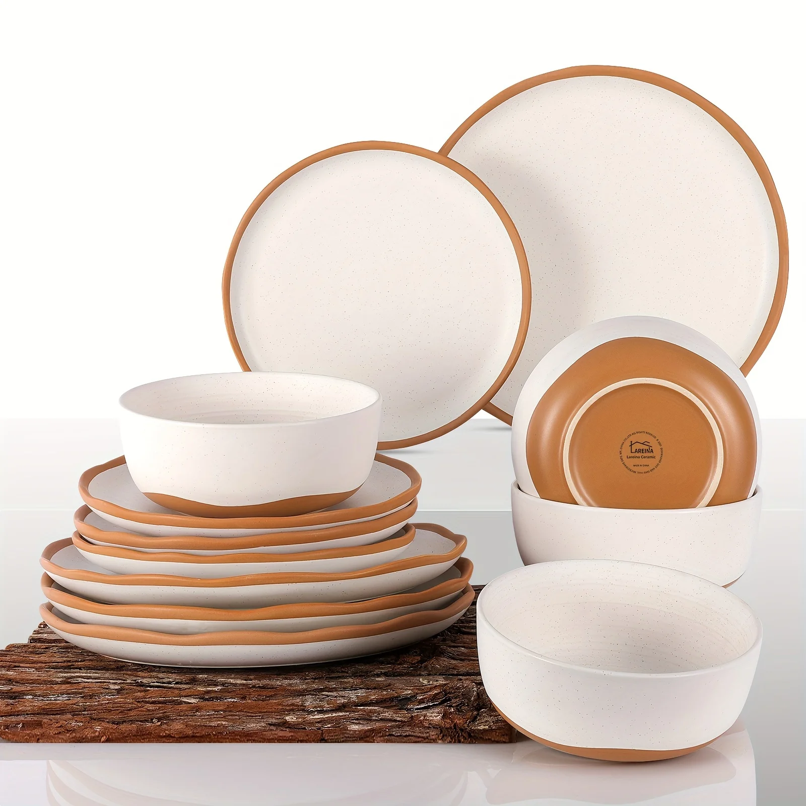 

Dinnerware Sets 12 Piece Service For 4, Ceramic Dinner Plates And Bowls Sets, Chip And Crack Resistant Dishwasher Microwave Safe, Matte Vanilla White