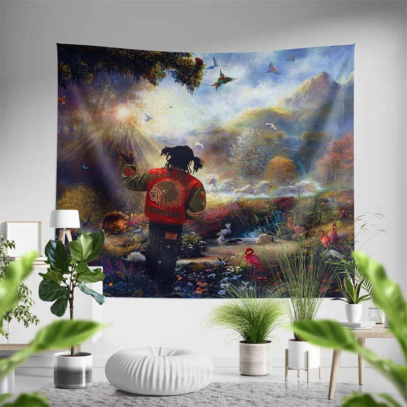 Aertemisi Chief Keef in The Garden of Eden Tapestry Wall Hanging Art for Bedroom Living Room College Dorm Party Backdrop