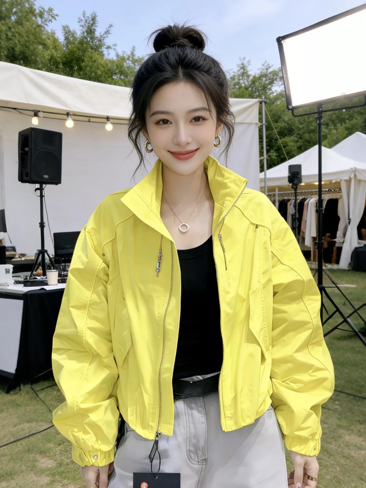 Women's Spring Outerwear 2026 New Zipper Stand Collar Jacket Slimming Unique Beautiful Top Breathable Casual Office Wear