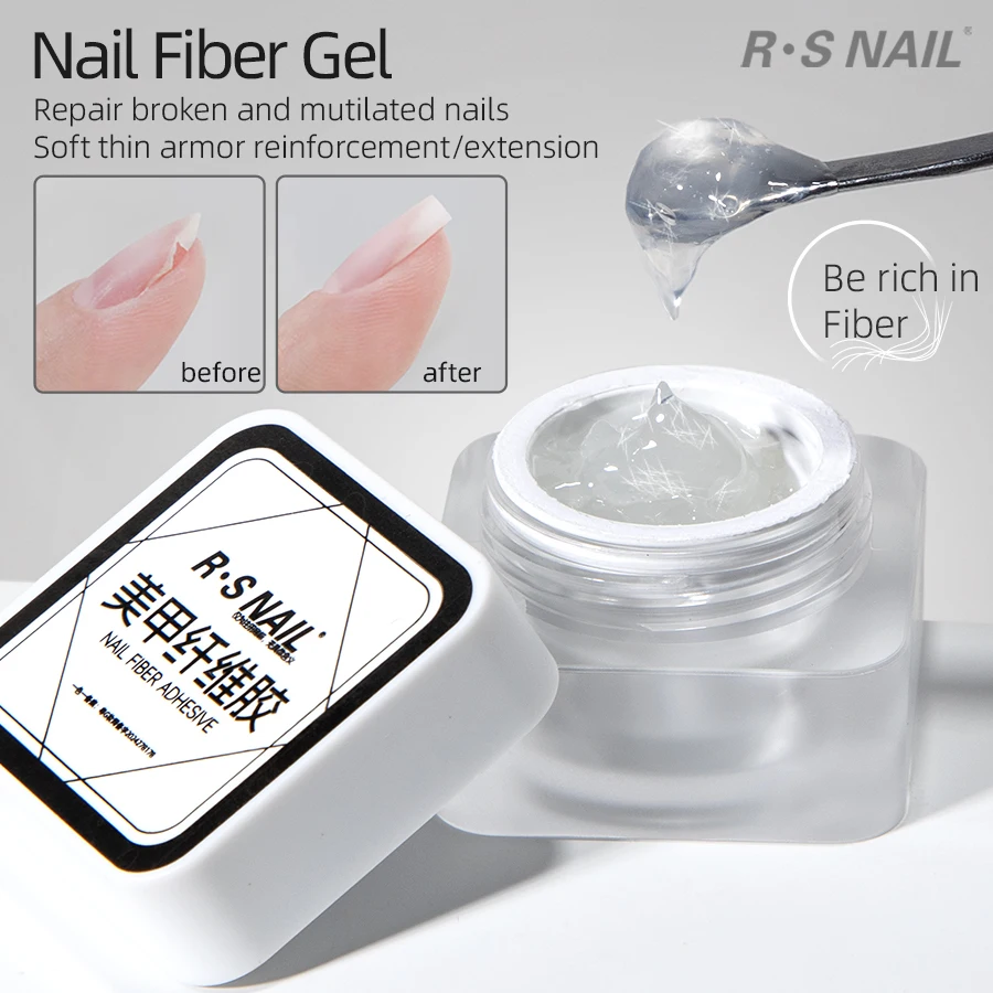 RS NAIL 5g Fiber Gel Nail Polish Broken Nails Repair Fiber Gel Nails Extension Fiber Building Gel LED UV Semi-permanent Varnish