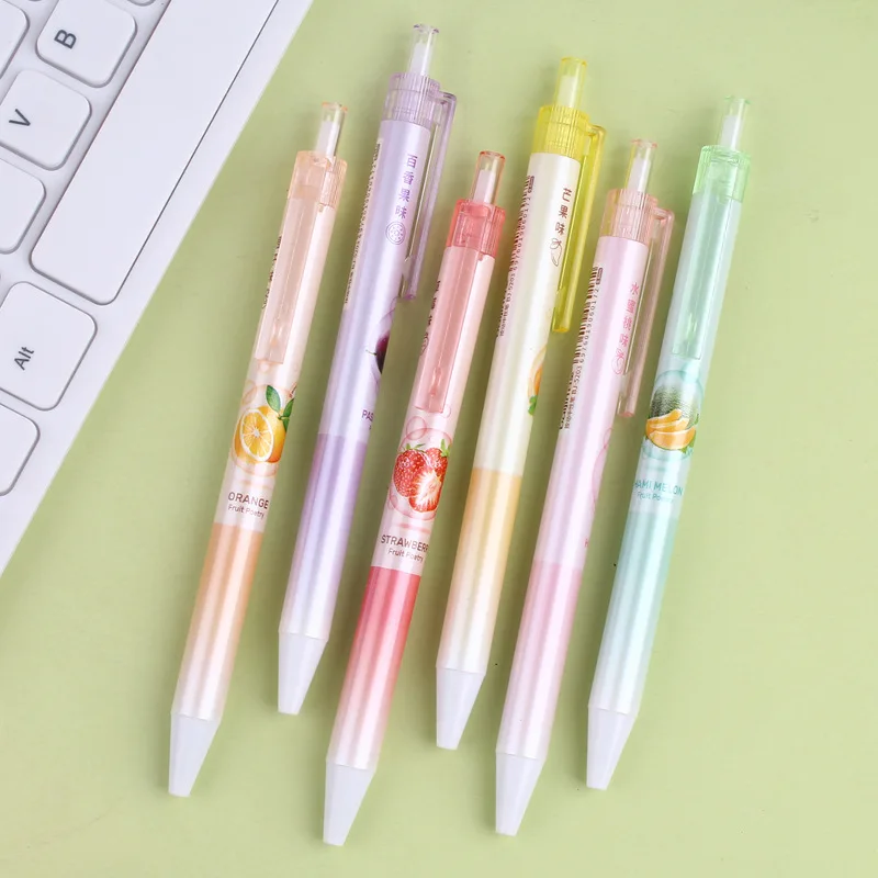 18/10 Pieces, Random Styles, Fruit-Themed Gel Pens with Black Ink Refills, Creative Scents of Passion Fruit, Strawberry, Mango, Orange, Peach, Cantaloupe, Scented Writing Pens, Office Supplies, Halloween and Christmas Gifts
