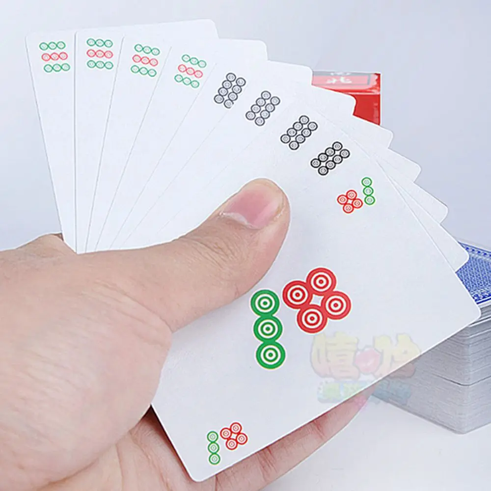 

Mah Jong 136 Cards Playing Cards Set Party Educational Toys 144 Cards Paper MahJong Board Game Mahjong Game Set Card Games