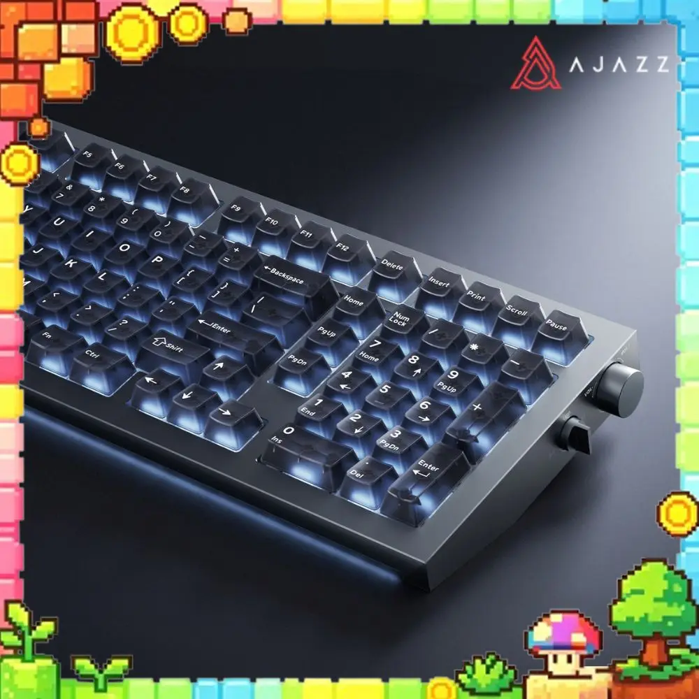 Teclado mecânico AJAZZ SK98, 3 modos, sem fio, caixa em alumínio CNC, retroiluminação RGB, 98 teclas, bateria de longa duração de 8000 mAh, teclado pa