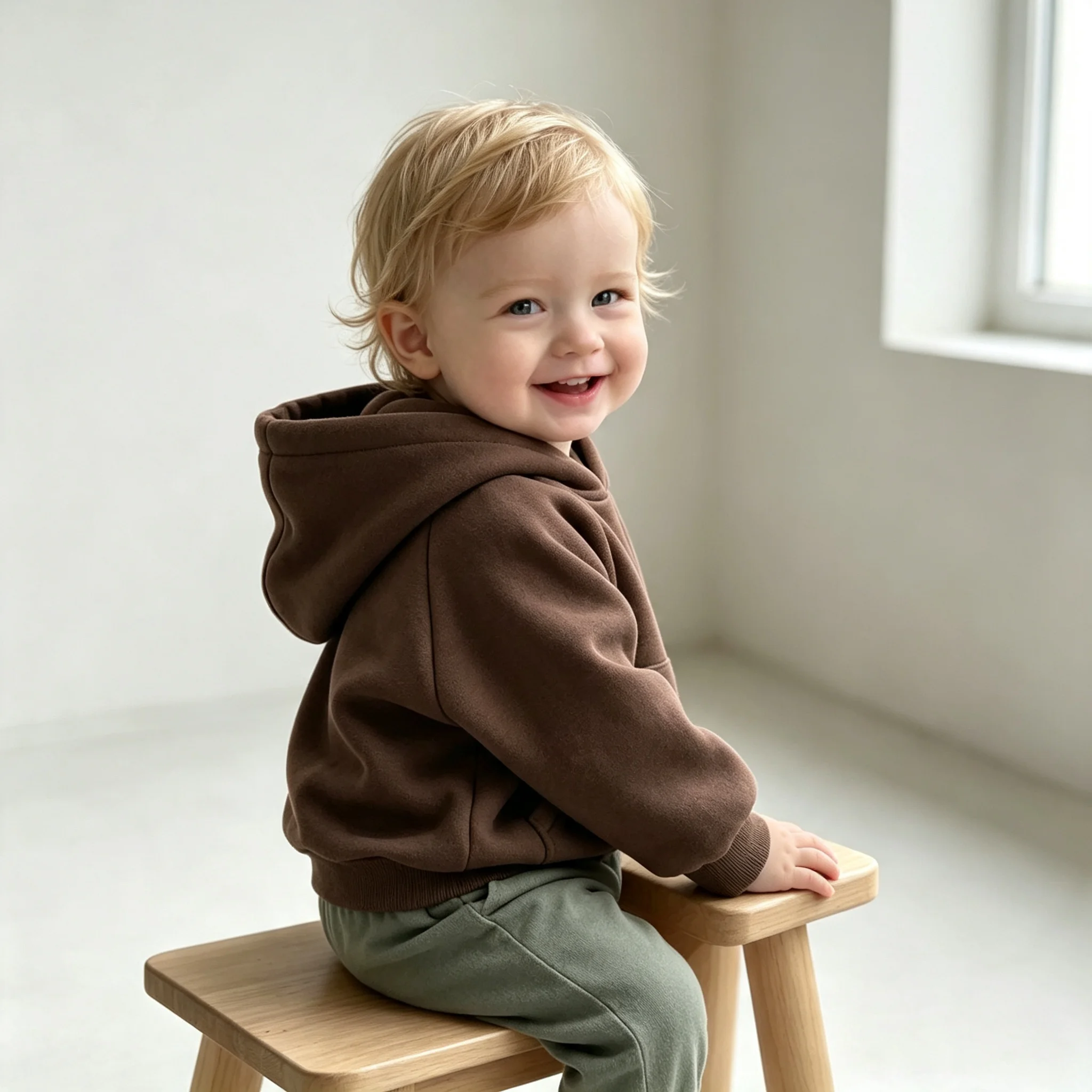 0-6Yrs Children Baby Boys Hooded Sweatshirts Casual Cotton Long Sleeve Fleece Tops Spring Fall Kids Loose Thick Pullover Clothes