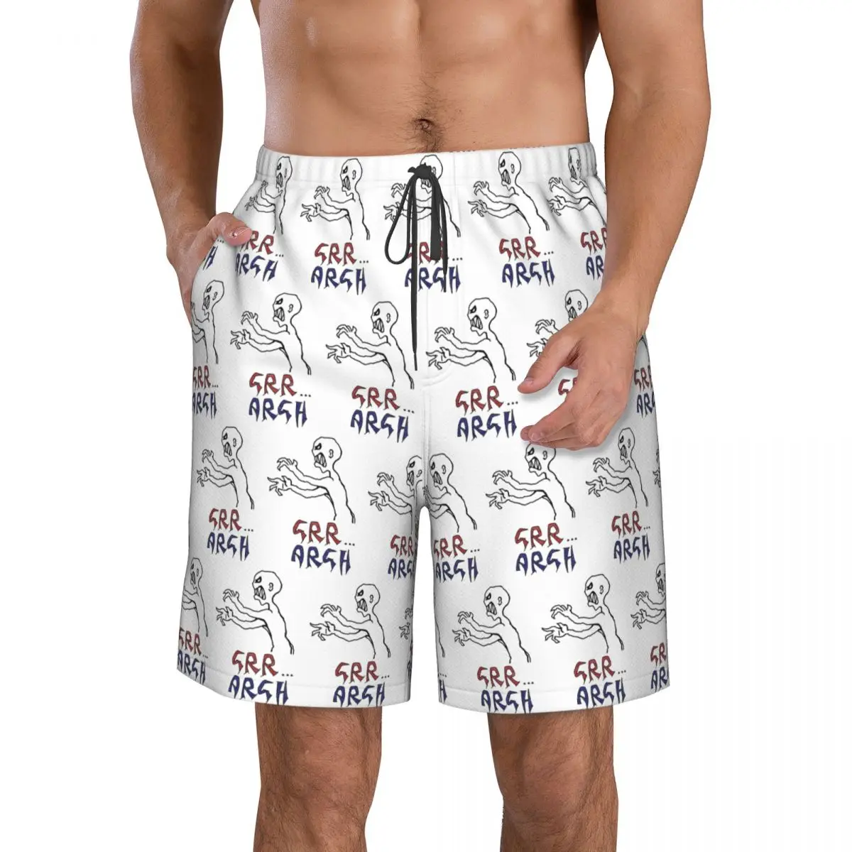 Grr...argh With Colour Trunks Beach Board Shorts Casual Quick Dry Swim Summer Men Pants