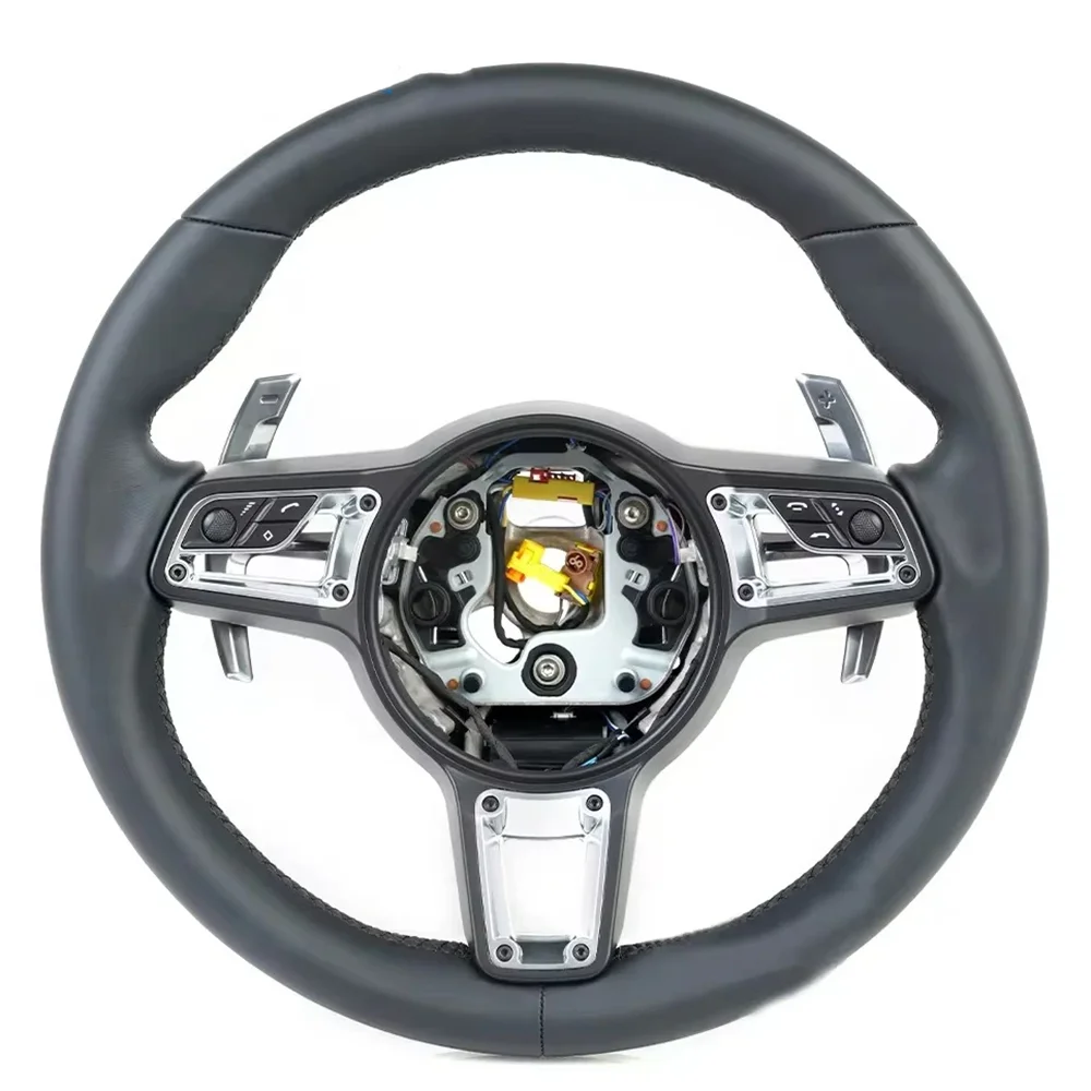 Volante de couro da fibra do carbono para Porsche, Macan, Cayenne, Panamera, Taycan, Cayman 911, 718, 918, 970, 971, 991, 992, velho ao novo