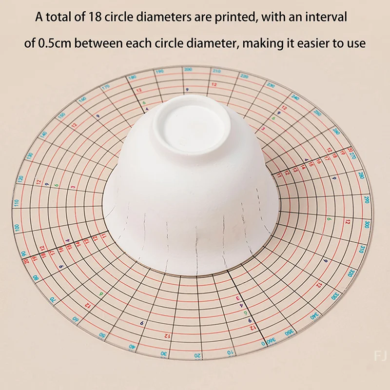 [YU]20CM Round Divider Circular Card Divider Ruler DIY Handcrafts Ceramic Underglaze Painted Auxiliary Pad Painting Tool