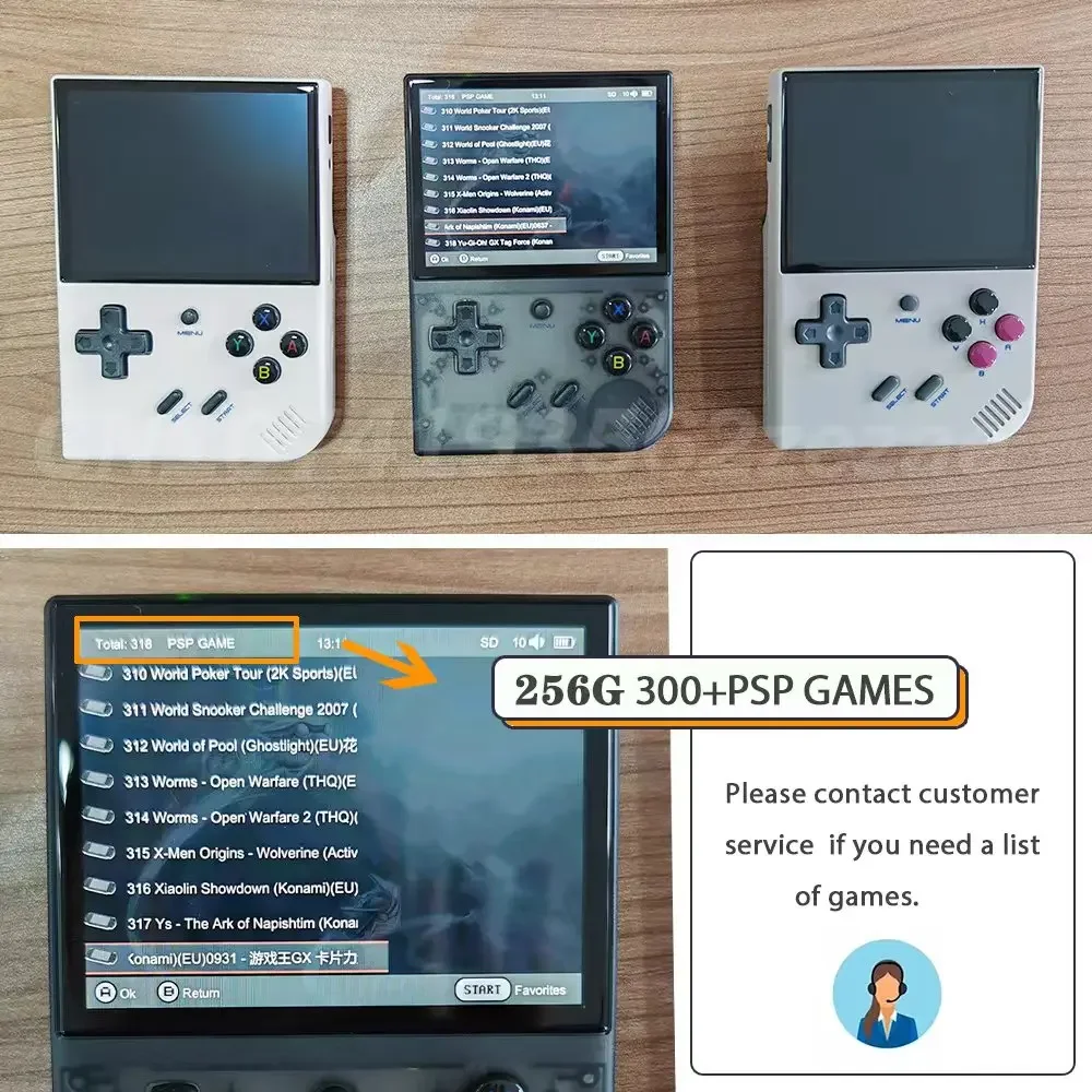 ANBERNIC-consola de juegos Retro RG35XX PLUS, 256G, 5G, Wifi, compatible con control inalámbrico/por cable, PSP, juegos clásicos