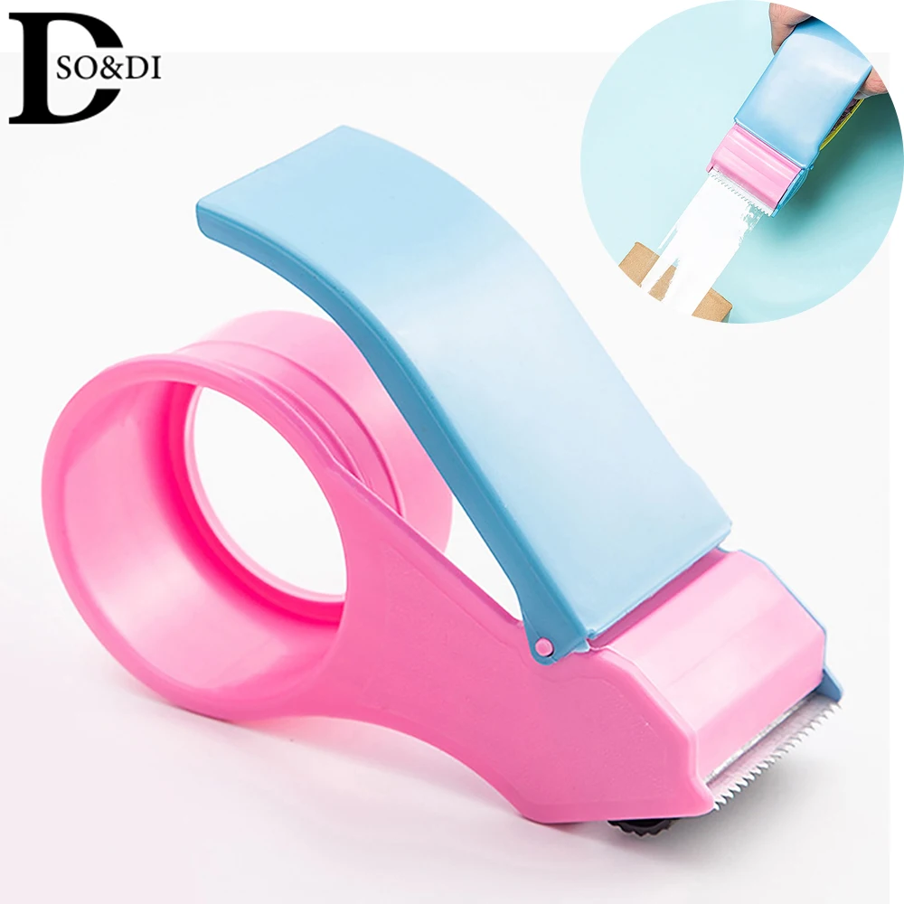 1Pc Macaron Color Tape Dispenser Roller Tape Cutter Packer Device Manual Packing Sealing Machine Parcel Sealing Tape Holder