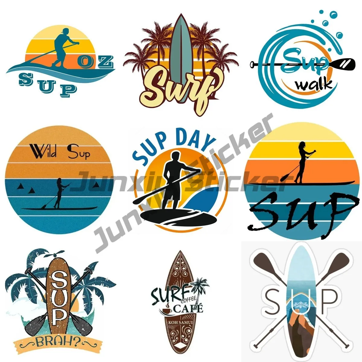 

Creative Stand Up Paddle Boarding surfing Car Sticker Vinyl Waterproof Decal Car Door Windows Decoration Vinyl Self-adhesive