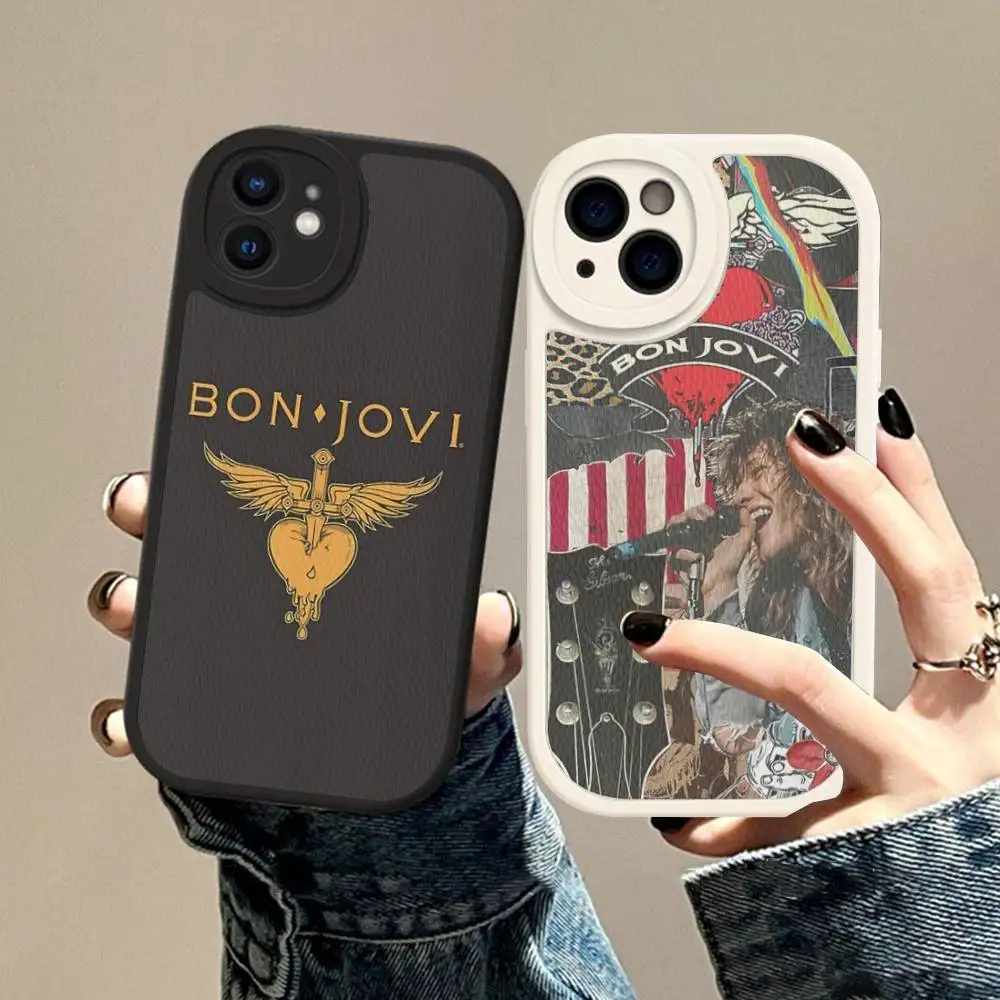 

Classic Rock Band B-Bon J-Jovi Leather Phone Case For IPhone 15 14 13 Pro Max 12 11 16 Plus Phone Cover