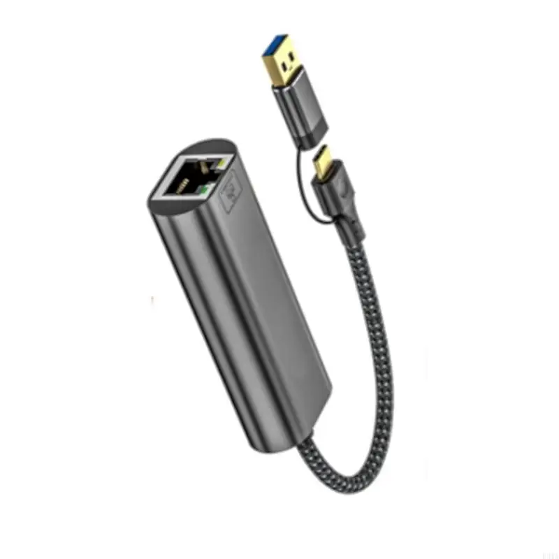 

F3MA USB C to Ethernet Adapter USB+Type C to RJ45 2.5Gbps Gigabit Ethernet Networking Adapter Dongle Converters For PC Laptop