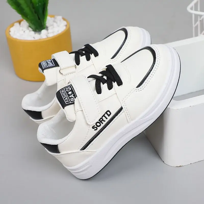 2026 Spring Kids White Sneakers Anti Slip Soft Sole Casual Shoes for Boys Girls Comfortable School Shoes Big Children