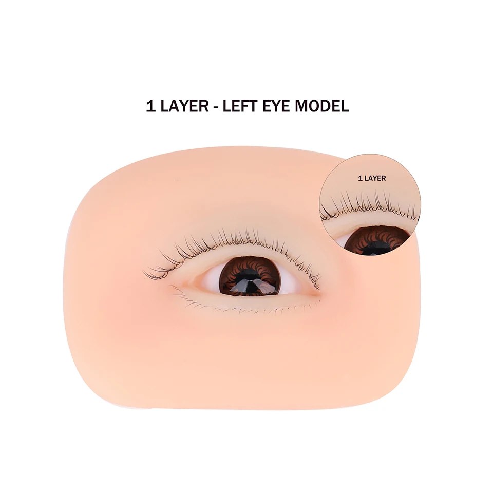 3 Layers Lashes Reusable Mannequin Eyes Eyes Model Doll Face Head Eyelash Extension Training Simulated Silicone Eye Makeup Tools image 3